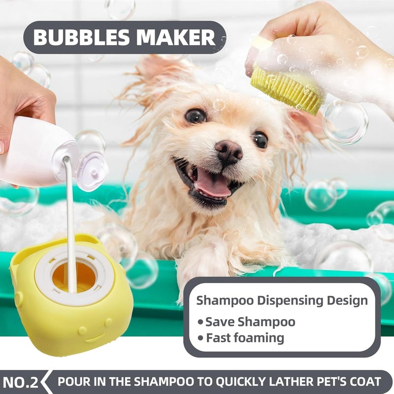 KUEIOX 6-in-1 Grey Pet Grooming Kit: Hair Brush, Towel, Washing Gloves, Slicker Brush, and Shampoo Scrubber for Dogs and Cats - Image 3